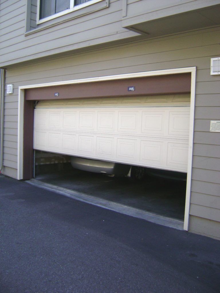 Garage door sliding up